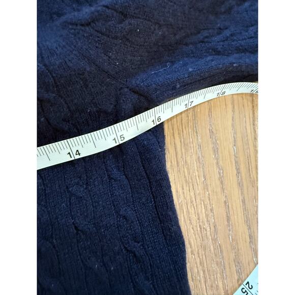J.CREW Collection Women's S Crewneck Sweater Cashmere Navy Cable Knit - Picture 6 of 7